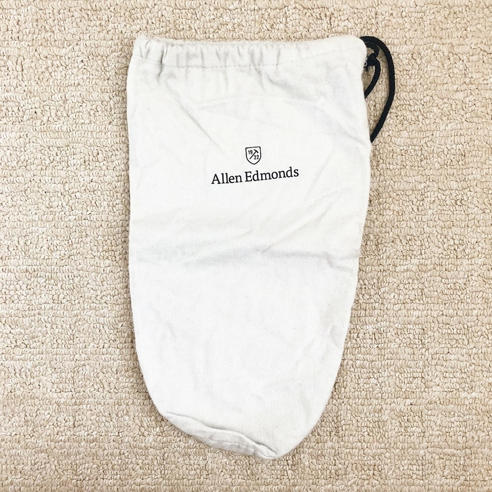 Ivory white Allen Edmonds dust bag